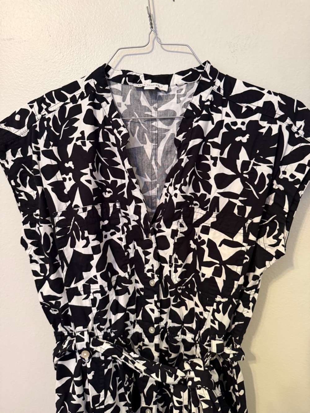 Free Assembly Black and White Belted Utility Dress [Size: M] - Picture 6 of 12